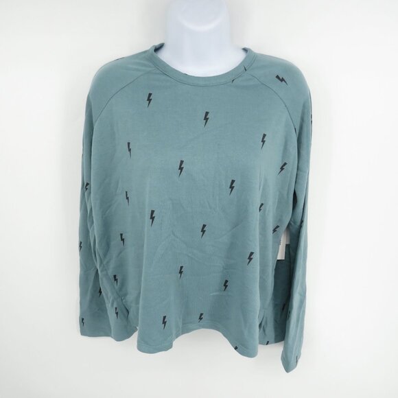 Theo & Spence Lightning Bolt Print Long Sleeve Shirt Small NWT - Picture 1 of 4